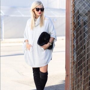 Cabi | XS | gray cowl neck poncho sweater